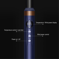 Sèche-cheveux ionique 5-en-1 en plastique avec moteur sans balais 1200W, boucleur à air chaud, lisseur, diffuseur, 110 000 tr/min, 3 vitesses, massage