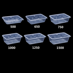 Bán buôn tùy chỉnh ăn trưa Takeaway thức ăn nhanh hộp hình chữ nhật với nắp trong suốt màu đen trắng dùng một lần PP thực phẩm container - Product Image 2