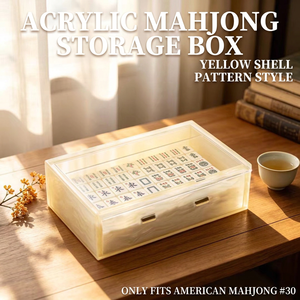 Estuche de Almacenamiento de Acrílico Transparente con Patrón de Concha de Tortuga para Fichas de Mahjong Americano, con Patas Metálicas Plegables para 4 Jugadores - Product Image 6