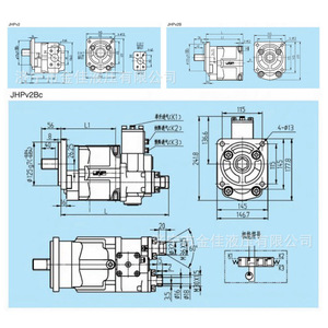 Jinjia Hydraulics JHPv2 Gear Pump Single Stage Side Standing Cast Iron Hydraulic Oil Pump Booster Pump - Product Image 3