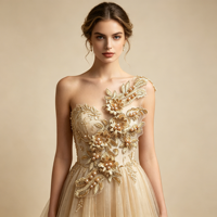 Collier brodé en dentelle florale 3D avec motif champagne, perles fantaisie et applique en filet pour la décoration de robes de mariée et de vêtements – Vente en gros
