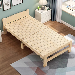 Solid Wood Folding Bed Durable Rental Home Single Bed Frame Small Space Office Hospital Nap <strong>Cot</strong> - Product Image 2