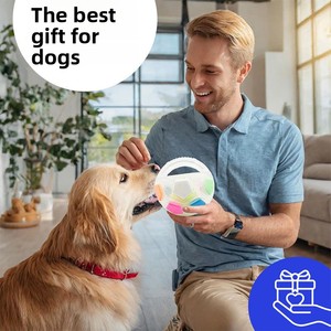 Agresif chechezihinsel stimülasyon ve sıkıntı rahatlama için Squeaker doğal kauçuk Fetch topu ile dayanıklı TPR köpek çiğneme oyuncakları - Product Image 2