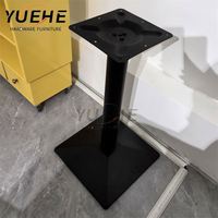 Offre Spéciale Simple tréteau X Style Table Base salle à manger hauteur de barre haute Base de Table en métal noir pour dessus en verre