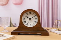 Horloge en bois silencieuse à quartz, style antique vintage, chiffres romains, fonctionnant à piles, pour la maison, le salon, la chambre, la table, le bureau, le cheminée