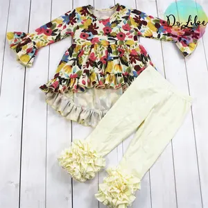 Bloemenprint Kinderkleding High-Low Top Babykleding Set Groothandel Peuter Meisjes Kleding