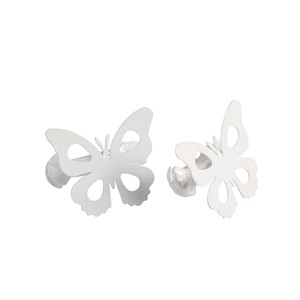 SET DI 2 CLIP PER TENDA IN METALLO DIPINTO BIANCO PAPILLANDO 7X5.8CM - Product Image 1