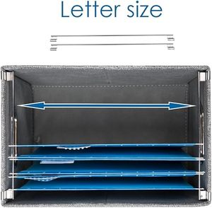 ชุดกล่องจัดเก็บเอกสารแบบพับได้สไตล์มินิมอล พร้อมแฟ้มแขวน ขนาด Letter สีฟ้า (14x9.3x10.8 นิ้ว) - Product Image 3