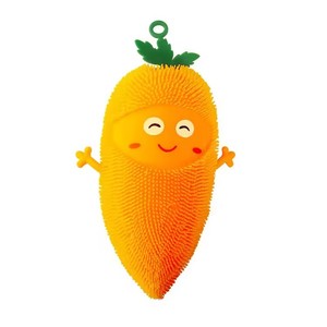 Jincan Cute <b>Luminous</b> Smiling Face Carrot Inflatable <b>Ball</b> Vent Toy Hairy Soft Rubber Elastic Flash for Age Range 5-7 Years - Product Image 3