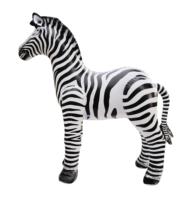 Mainan Dekorasi Model Hewan Simulasi Zebra Jerapah Singa Gajah PVC Hewan Kebun Binatang Tiup