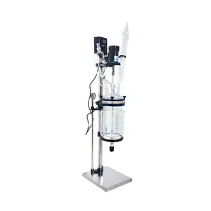 Topace Lab Desktop Jacketed Reactievat 5L Dubbele Laag Glas Chemische Reactor 2L Om 5L Voor Decarboxylation