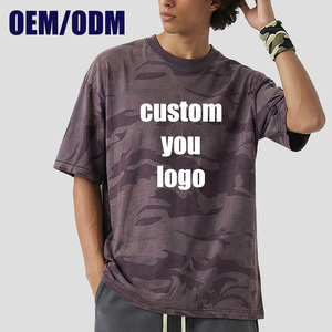 Wholesale Camouflage Customized <b>Tshirt</b> Vintage Casual Print O‑Neck Short Sleeve T Shirt Plain Homme Premium T-Shirts With Logo - Product Image 3
