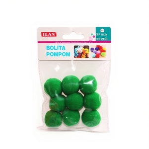 Pallina di pon pon Ilan da 3,0 cm, verde, per decorazioni artigianali e progetti fai da te - Product Image 1