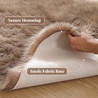 Tapis de salon en fourrure de lapin de luxe, super doux, à poils épais, antidérapant
