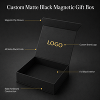 Custom Logo Kraft Paper Black Magnetic Rigid Boxes for Cosmetic & Photo Frame Packaging Recyclable Gift Box with Sponge Inserts