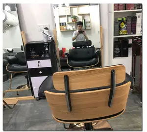 Pretty Design Saloon Equipments Barber Chair Custom Shape Available Hair Salon Chair And Mirror Set Furniture