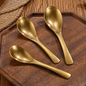304 Stainless Steel Spoon Antique Gold Finish <b>Dessert</b> Spoon Restaurant Use - Product Image 1
