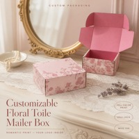 Boîte d'expédition en carton ondulé personnalisée à motif floral, style français romantique, emballage élégant pour parfums et bijoux