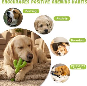 Jouets à mâcher <span class=keywords><strong>pour</strong></span> chiens en caoutchouc durable, écologiques, motif dessin animé, <span class=keywords><strong>pour</strong></span> mâcheurs agressifs, jouets résistants en forme de cactus, nettoyage des dents, entraînement interactif - Product Image 5