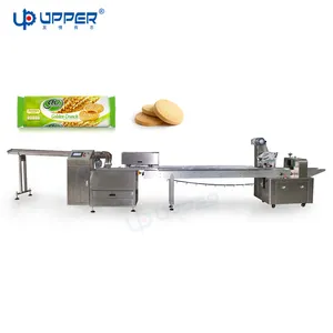 Cream Biscuit Pastry Bakery Crackers Cookies Group Flow Bag Wrapper Pouch Sealing Packing Machine High Speed