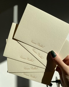 Tarjeta de algodón personalizada de alta calidad, impresión tipográfica, invitaciones de boda, texto en relieve, tarjeta de agradecimiento, lista de invitados, tarjeta de menú - Product Image 3