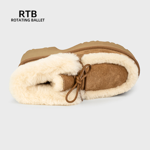 Giày bốt nữ da cừu thật lót lông cừu Giày bốt mùa đông ấm áp có lót lông thật - Product Image 5