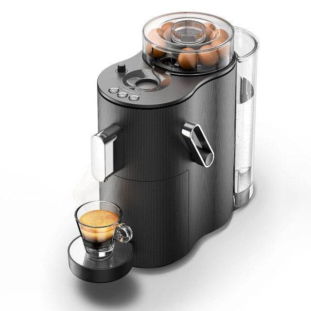 Professional Italian Espresso Machine Programmable Electric Compatible with 100% Compostable Coffee Balls for Household