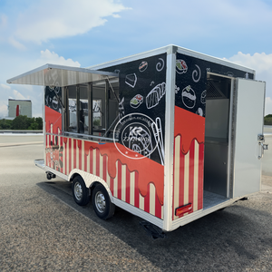 Remorque de voiture de nourriture de restaurant de rue bon marché avec panneau lumineux personnalisé pour la restauration camion de <span class=keywords><strong>salon</strong></span> de manucure mobile - Product Image 1