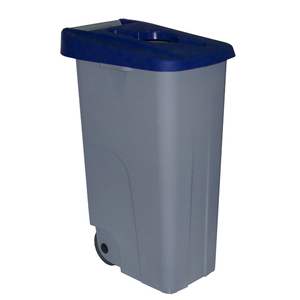 Contenitore per Riciclaggio 85 L Blu con Coperchio Apribile, Bidone per Rifiuti - Product Image 1
