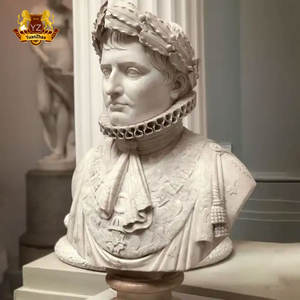 Figure en pierre naturelle personnalisée <span class=keywords><strong>de</strong></span> haute qualité, taille réelle, <span class=keywords><strong>buste</strong></span> en marbre blanc, sculpture <span class=keywords><strong>de</strong></span> Napoléon - Product Image 1