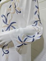 Y136 Damen Muslimisches Abaya-Kleid Elegantes Paisley-Muster Polyester Knöchellang Vorne Offen Freizeitkleidung für Alltag & Festliche Anlässe