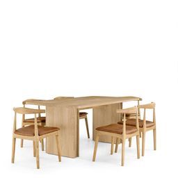 <span class=keywords><strong>6</strong></span> chỗ ngồi ăn uống thiết lập với băng ghế dự bị gỗ nâu handmade phòng khách Bàn cà phê sản phẩm số lượng lớn - Product Image 2