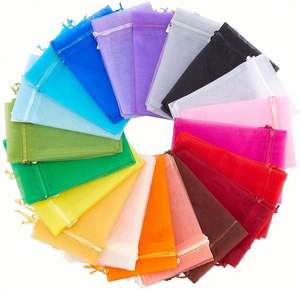 Sacs en organza 20 couleurs Sacs cadeaux en organza transparent avec cordon de serrage en vrac pour mariage, fête, cadeaux de Noël - Product Image 1