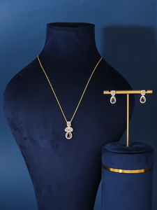 Bride Talk Fashion <span class=keywords><strong>CS</strong></span> Kupfer-Zirkon Hochzeitsgeschenk Halskette und Ohrringe Set Feiner Schmuck für Frauen Hochzeitsgeschenk - Product Image 3