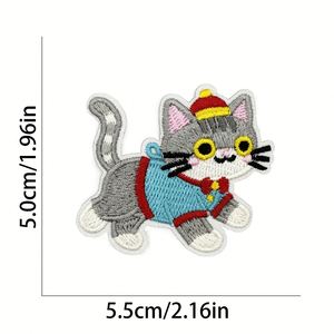 Nuevo Parche Bordado Termoadhesivo con Diseño de Perro y Gato Coloridos para Decorar Bolsas, Ropa, Fundas de Teléfono - Product Image 5