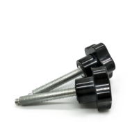 Tornillo de Mariposa de Plástico con Cabeza Redonda M4 M5 M6, Perilla de Agarre con Ajuste Manual, Tornillo de Empuje de Baquelita Negra