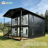 Maison conteneur pliable à double aile de 20 pieds personnalisée, préfabriquée, modulaire, avec isolation thermique pour complexe touristique