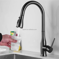 Robinet de cuisine monocommande extractible moderne, finition chromée, en acier inoxydable 304 de qualité alimentaire, monotrou