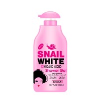 Gel Douche Éclaircissant ROUSHUN Snail White à l'Acide Kojique 1500ml – Nettoyage en Profondeur, Hydratant, Estompe les Taches Brunes, Rafraîchissant et Illuminateur pour le Corps