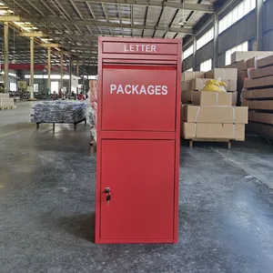 CAS-158หนักพัสดุวางกล่องปลอดภัยกล่องจดหมายสำหรับแพคเกจที่อยู่อาศัยสีแดงจดหมายกล่องโลหะสำหรับสวน