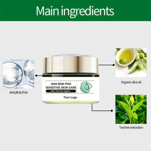 Private Label AHA BHA PHA Green Tea Vitamin E Tea Tree Leaf Water Night Facial Acne Exfoliating Whitening Moisturizing <strong>Cream</strong> - Product Image 5