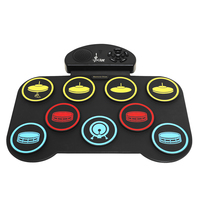 SLADE SD-9 Instrument de percussion pliable, batterie électronique portable en caoutchouc et silicone avec 9 pads pour la pratique