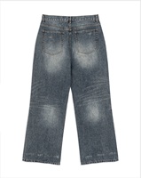Jean classique d'automne pour homme, coupe droite, ample, à jambe large, en denim brodé vintage, style Boyfriend, décontracté, style urbain