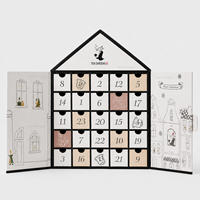 Boîte cadeau en carton robuste personnalisée de qualité supérieure avec 24 tiroirs, en forme de maison, pour sachets de thé, calendrier de l'avent de Noël