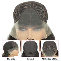 13*4 Lange Kinky Straight Synthetische Lace-Front-Perücke für Frauen Hochtemperaturfaser Ombre Braun Yaki Straight Damenperücke