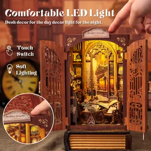 CuteBee New Style Mini Book Nook Bookshop Memories Home Decoration 3D Wooden Puzzle Use As Gifts