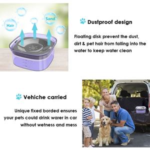 Mangkuk Pemberi Makan Air Makanan Anjing Kucing 2L Warna-warni Plastik Mengambang Luar Ruangan Perjalanan Mobil Portabel Mangkuk Air Anjing Tanpa Tumpah - Product Image 5