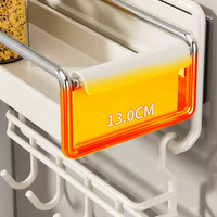 Organisateur de réfrigérateur multifonctionnel en métal pour cuisine, support magnétique pour épices, rangement coulissant