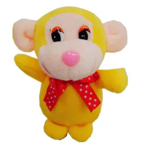 Модная дешевая плюшевая мини-обезьянка брелок игрушка небольшой размер рекламная мягкая желтая обезьяна плюшевая игрушка