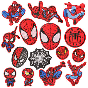 子供服の装飾用、エコフレンドリーなアイロン接着式、スパイダーマンのアニメ刺繍ワッペン - Product Image 1